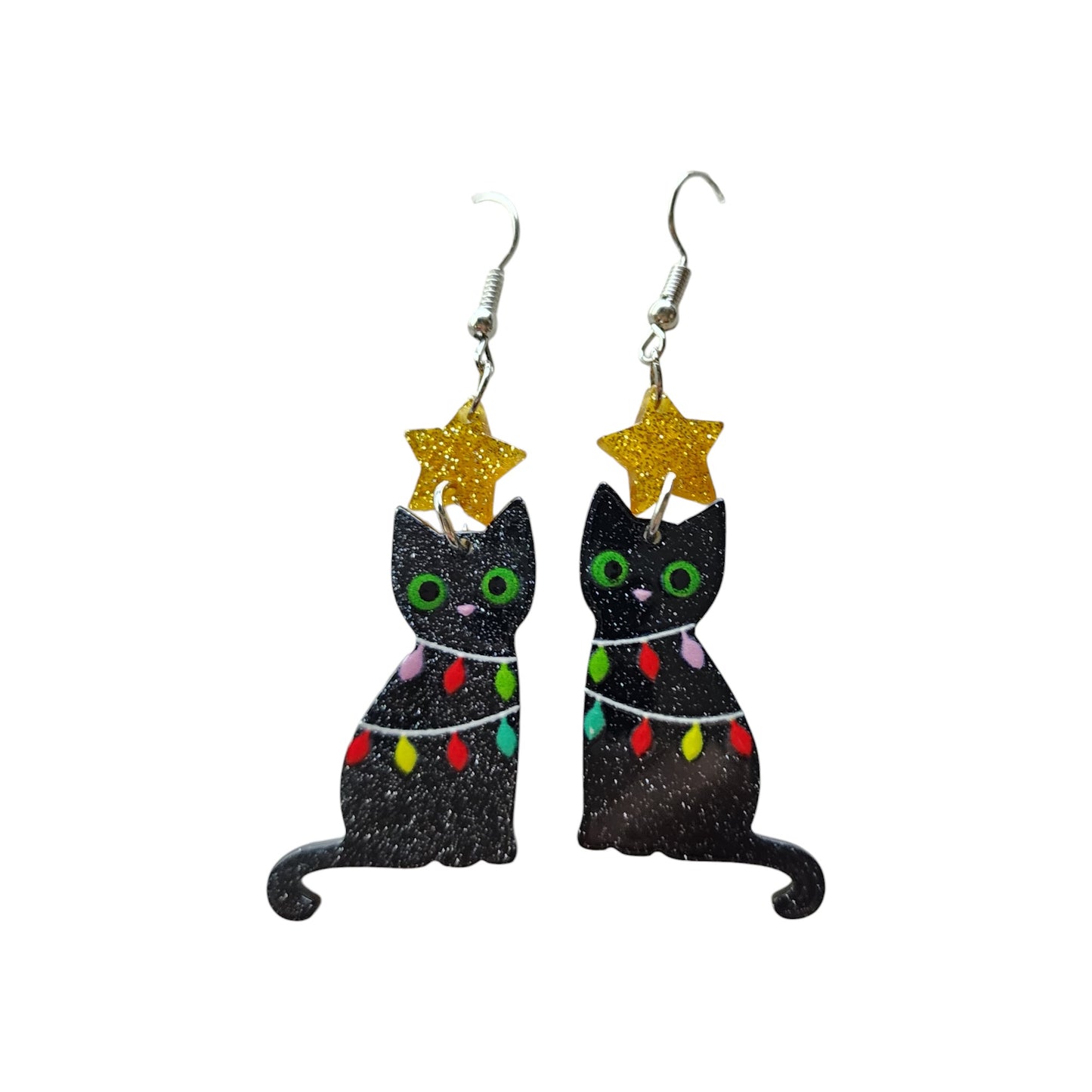 Cat Christmas Earrings