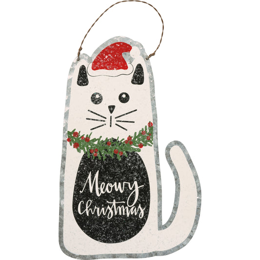 Meowy Christmas Cat Sign