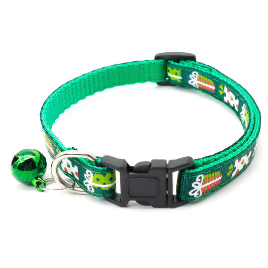 Green Christmas Gift Cat Collar