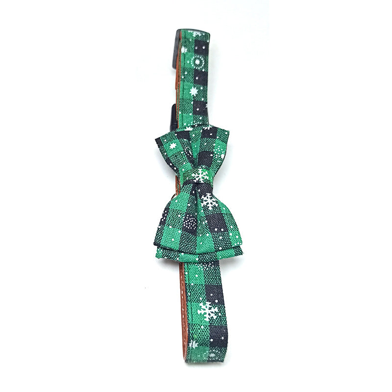 Green Plaid Christmas Dog Collar
