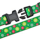 Green Snowflakes Christmas Dog Collar