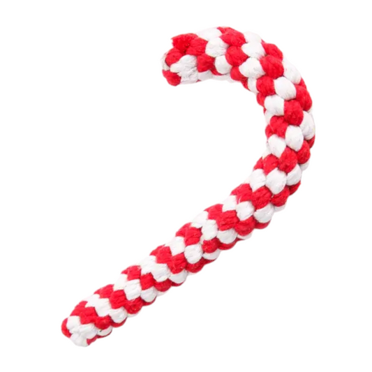 Christmas Candy Cane Rope Dog Toy
