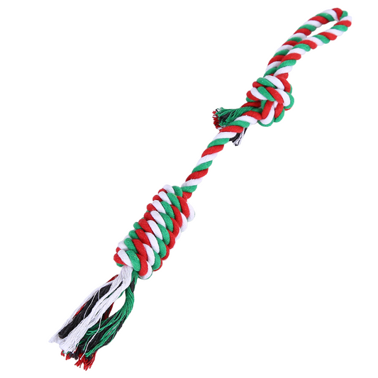Christmas Dog Rope Toy With Handle