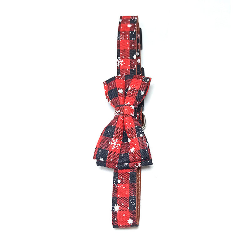 Red Plaid Christmas Dog Collar