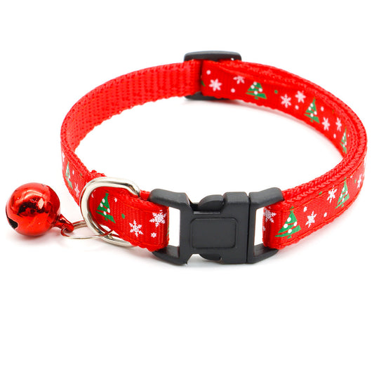 Red Christmas Tree Cat Collar