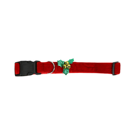 Red Velvet Mistletoe Christmas Pet Collar