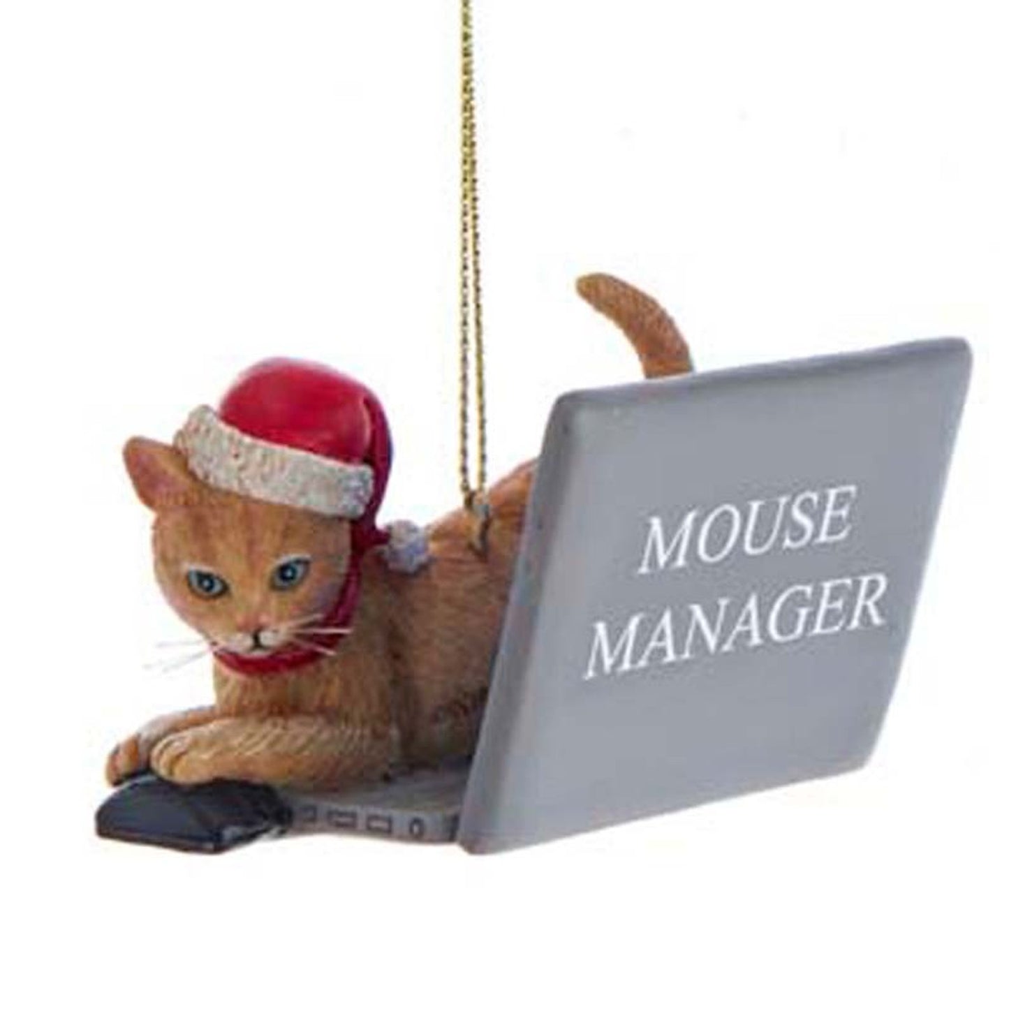Laptop Computer Cat Christmas Ornament
