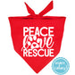 Peace Love Rescue Bandana