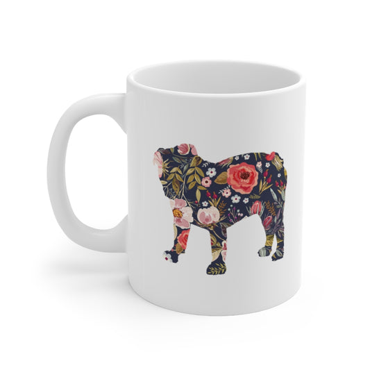 Bulldog Floral Mug